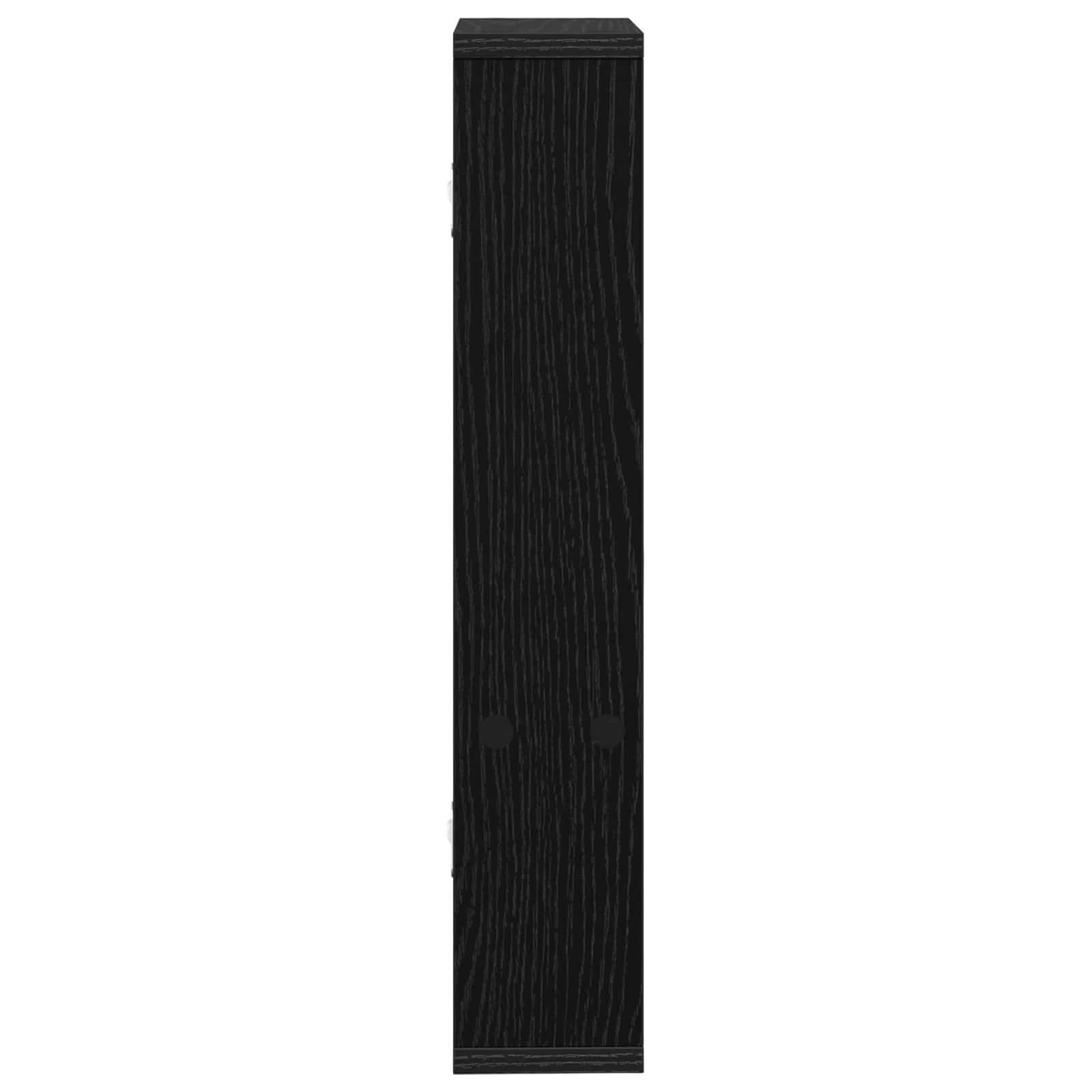 Wandplank Zwart eiken 60 x 11 x 60 cm Bewerkt hout