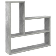 Wandplank 60x11x60 cm betongrijs bewerkt hout