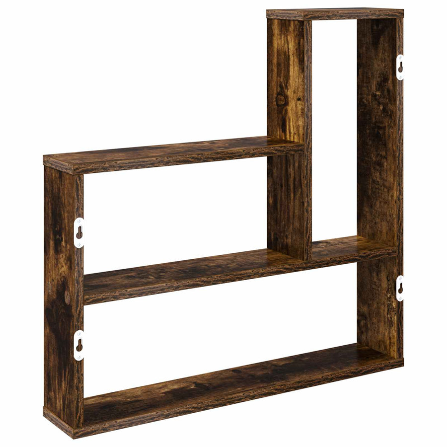 Wandplank Gerookt eiken 60 x 11 x 60 cm Bewerkt hout