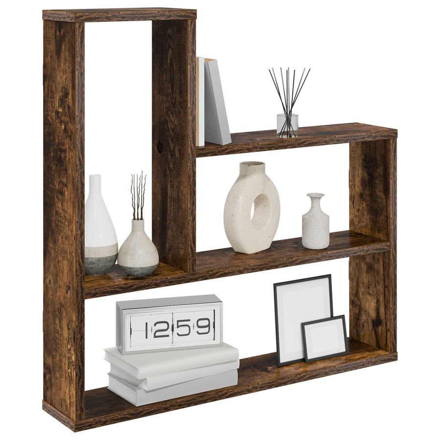 Wandplank Gerookt eiken 60 x 11 x 60 cm Bewerkt hout