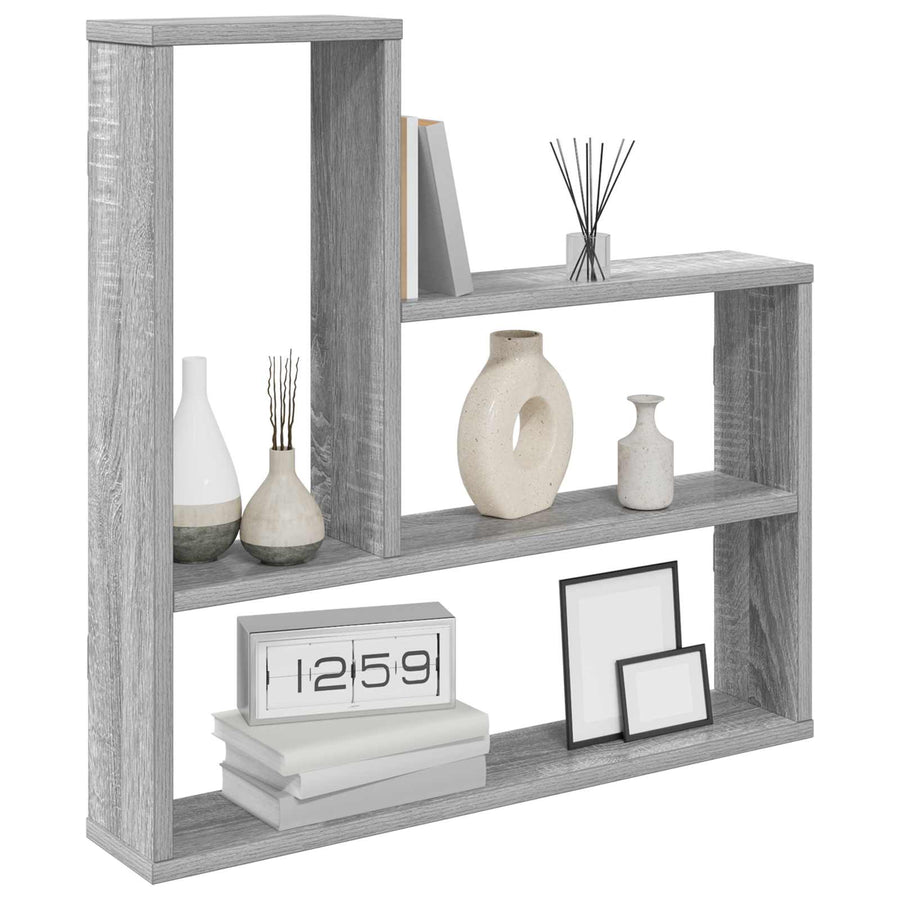 Wandplank Grijs Sonoma 60 x 11 x 60 cm Bewerkt hout