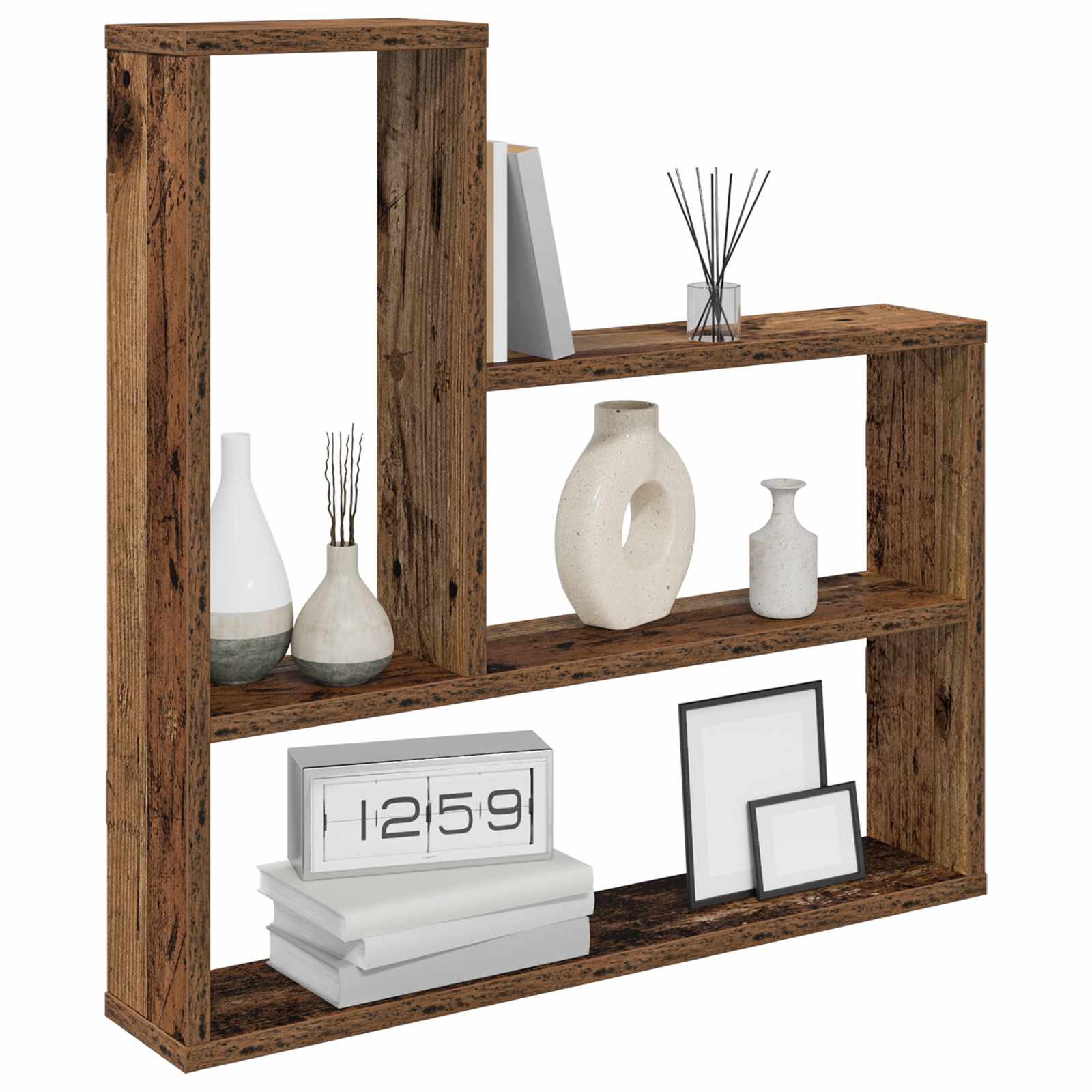 Wandplank Oud hout 60 x 11 x 60 cm Bewerkt hout