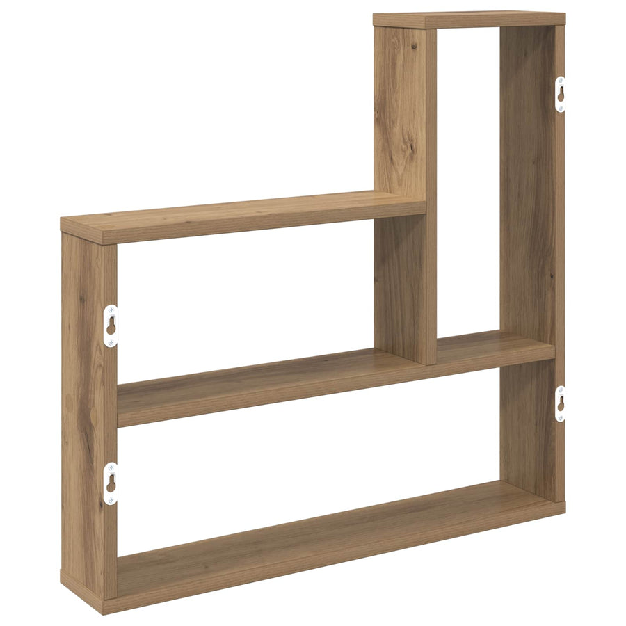 Wandplank Artisanaal eiken 60 x 11 x 60 cm Bewerkt hout