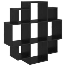 Wandplank Zwart eiken 90 x 25 x 90 cm Bewerkt hout