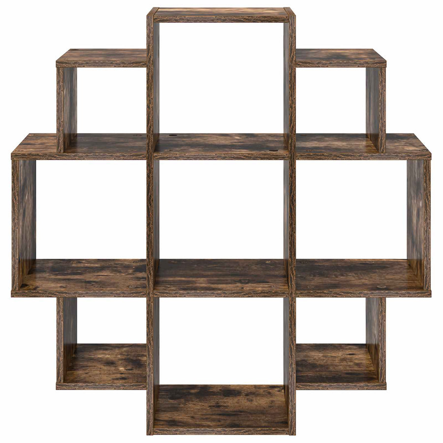 Wandplank Gerookt eiken 90 x 25 x 90 cm Bewerkt hout