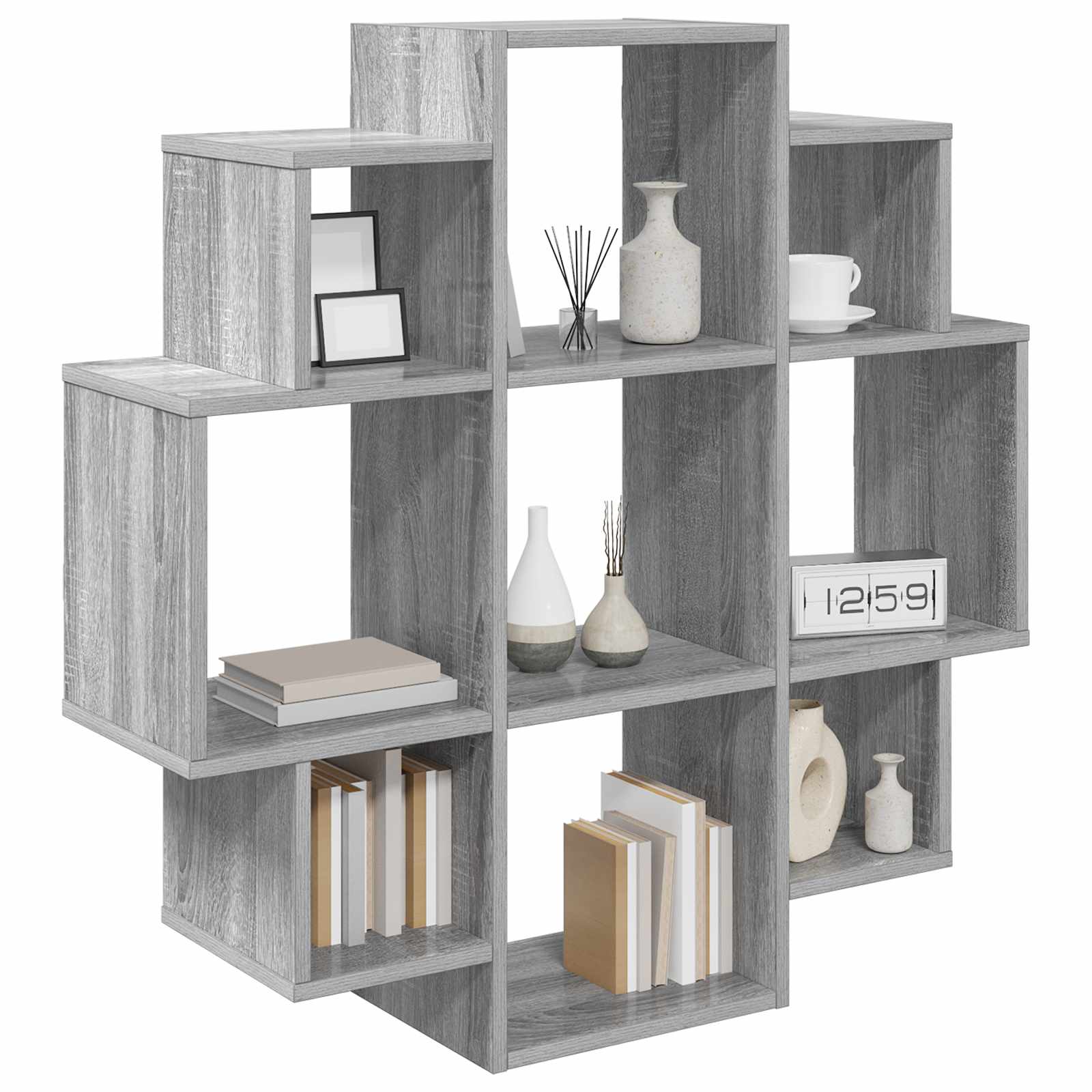 Wandplank Grijs Sonoma 90 x 25 x 90 cm Bewerkt hout
