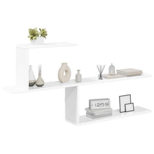 Wandplank Wit 122 x 18 x 60 cm Bewerkt hout