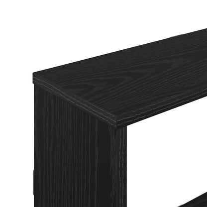Wandplank Zwart eiken 122 x 18 x 60 cm Bewerkt hout