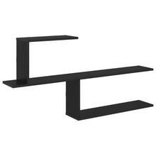 Wandplank Zwart eiken 122 x 18 x 60 cm Bewerkt hout