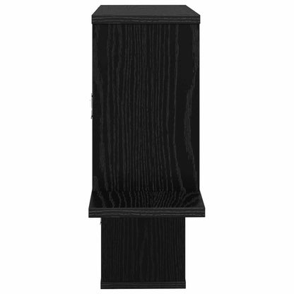 Wandplank Zwart eiken 122 x 18 x 60 cm Bewerkt hout