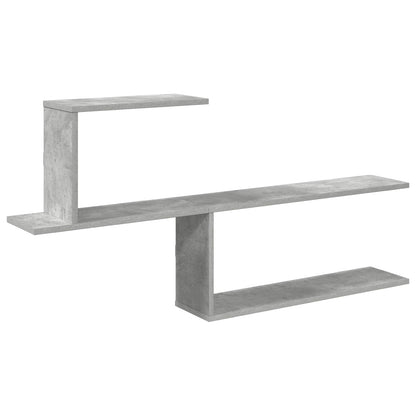 Wandplank Betongrijs 122 x 18 x 60 cm Bewerkt hout