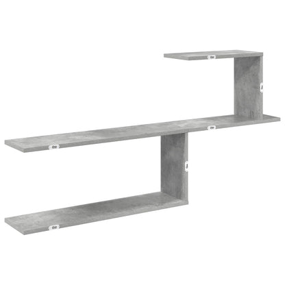 Wandplank Betongrijs 122 x 18 x 60 cm Bewerkt hout