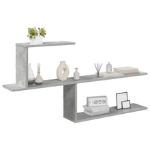 Wandplank Betongrijs 122 x 18 x 60 cm Bewerkt hout