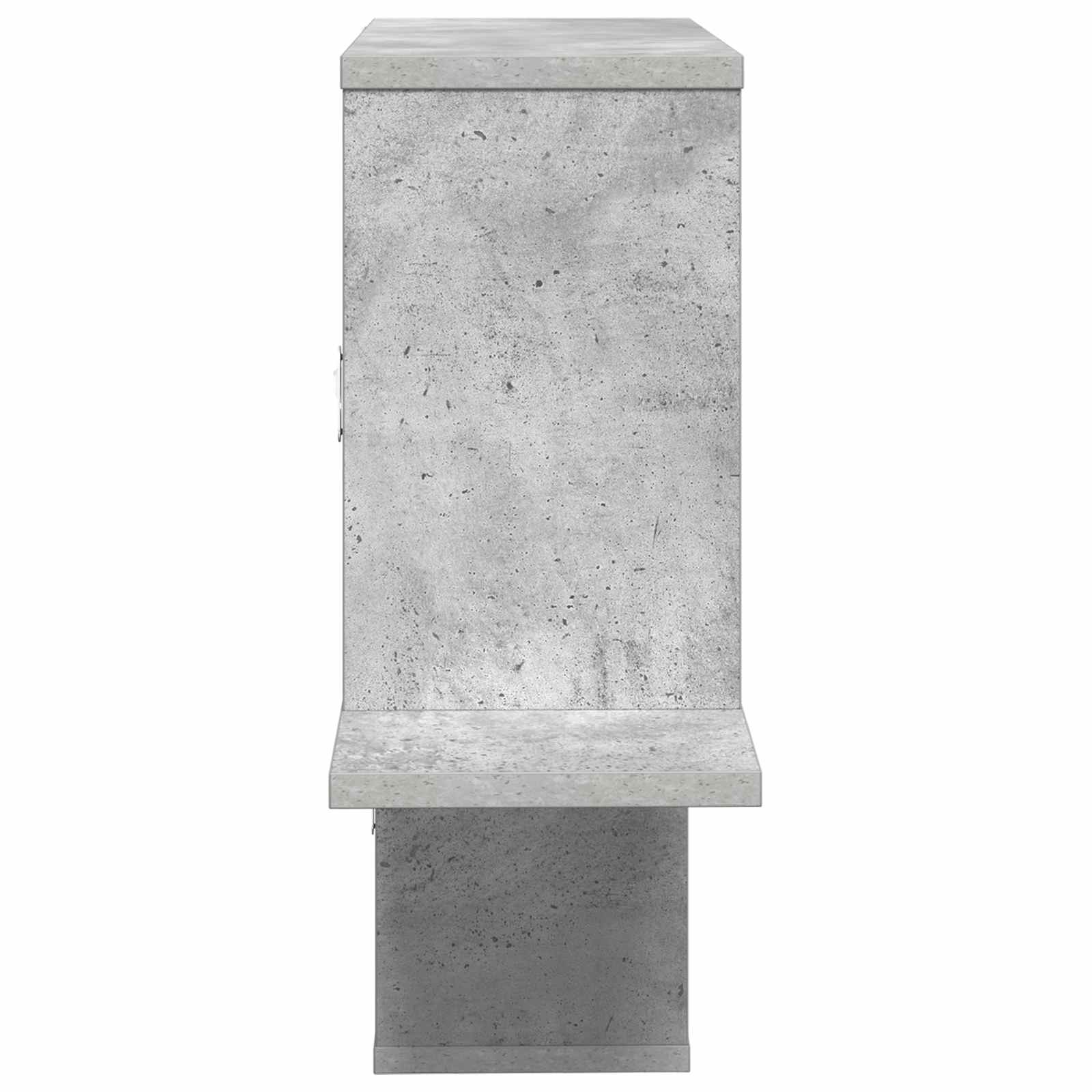 Wandplank Betongrijs 122 x 18 x 60 cm Bewerkt hout