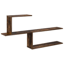 Wandplank Gerookt eiken 122 x 18 x 60 cm Bewerkt hout