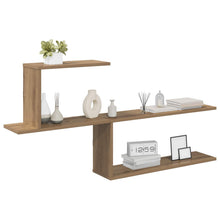 Wandplank Artisanaal eiken 122 x 18 x 60 cm Bewerkt hout