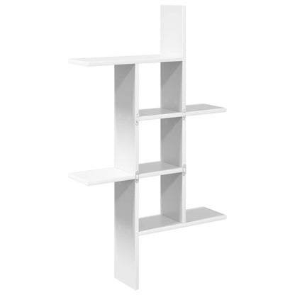 Wandplank Wit 61 x 15 x 102 cm Bewerkt hout