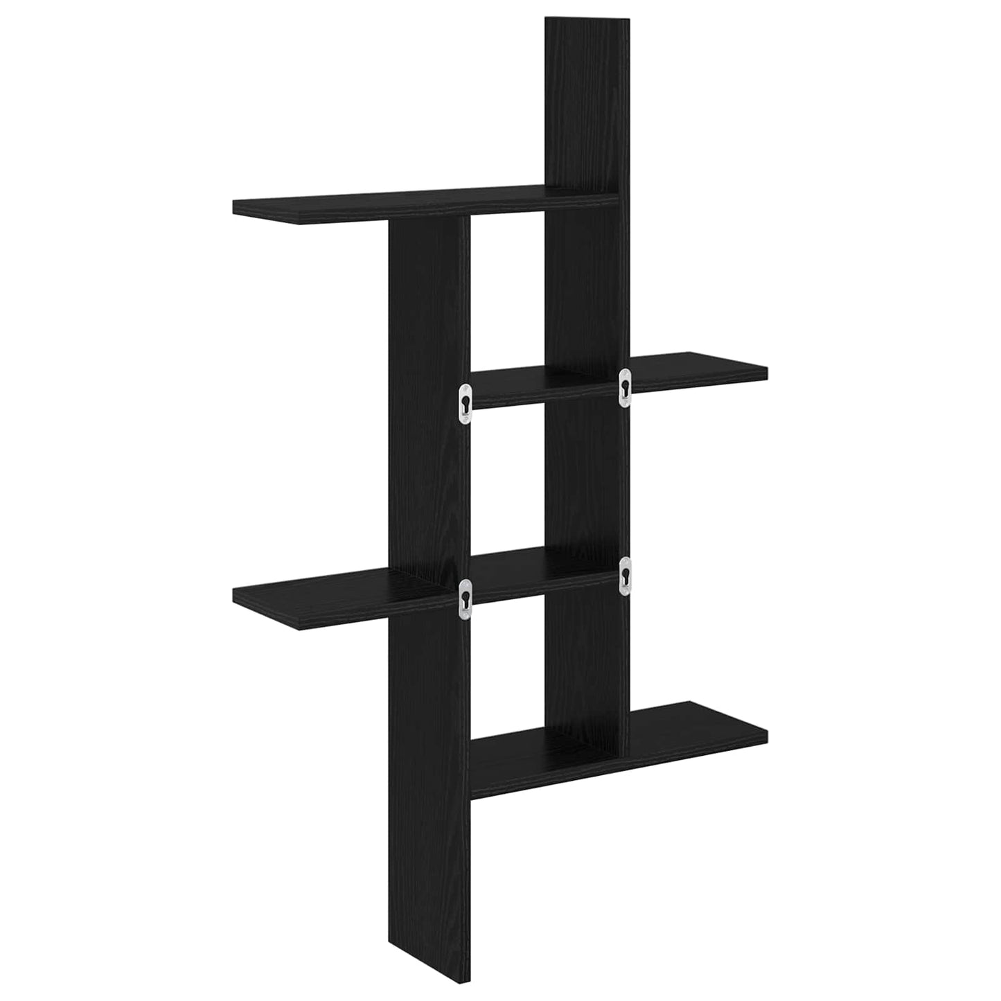 Wandplank Zwart eiken 61 x 15 x 102 cm Bewerkt hout