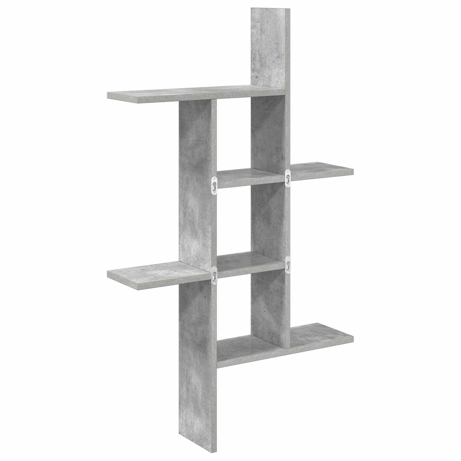 Wandplank Betongrijs 61 x 15 x 102 cm Bewerkt hout