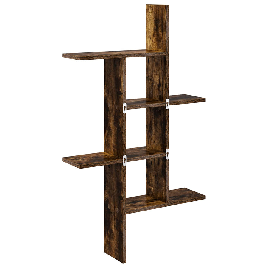 Wandplank Gerookt eiken 61 x 15 x 102 cm Bewerkt hout