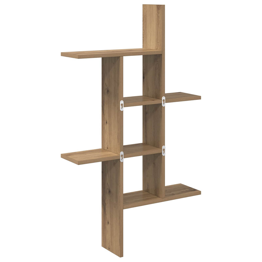 Wandplank Artisanaal eiken 61 x 15 x 102 cm Bewerkt hout
