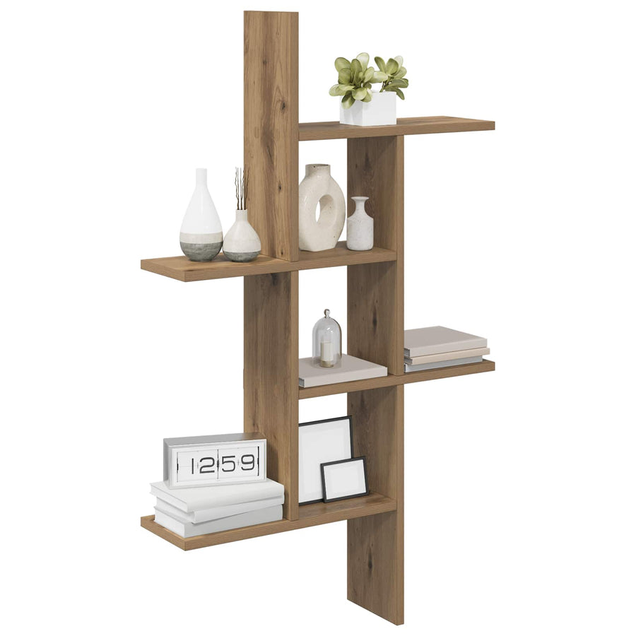 Wandplank Artisanaal eiken 61 x 15 x 102 cm Bewerkt hout