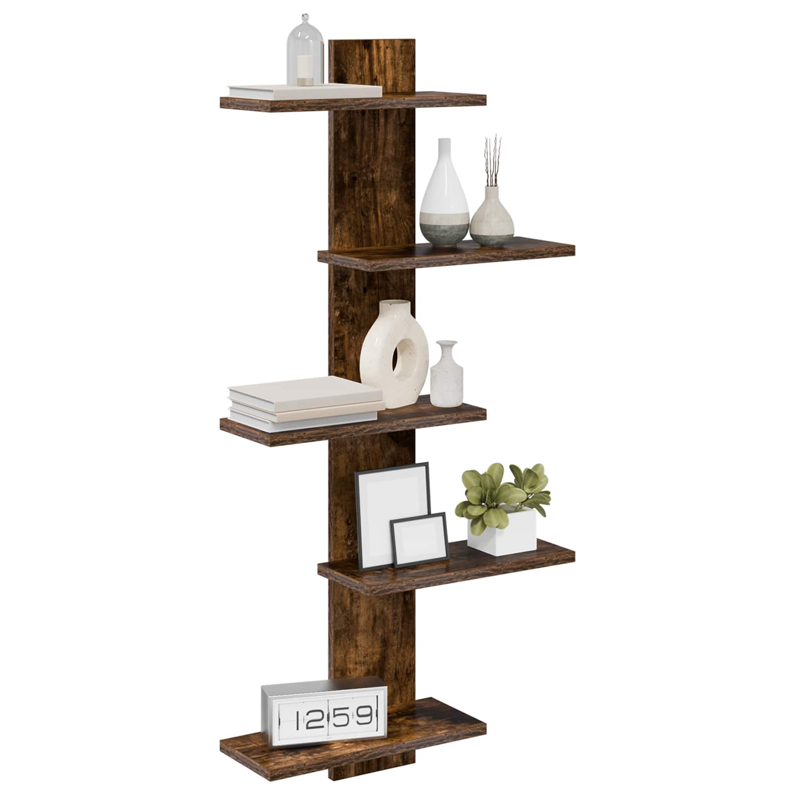 Wand Vlonderschap Gerookt eiken 48,5 x 15 x 101 cm Bewerkt hout