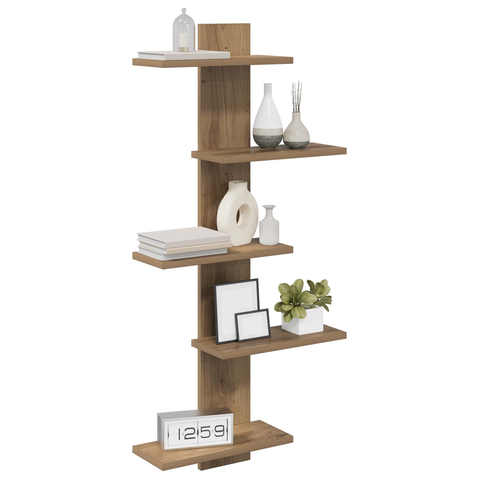 Wand Vlonderschap Artisanaal eiken 48,5 x 15 x 101 cm