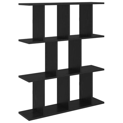 Wandplank Zwart eiken 80 x 20 x 96 cm Bewerkt hout