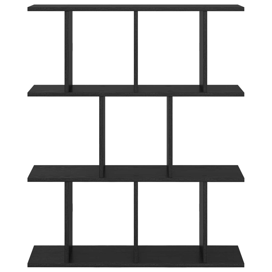 Wandplank Zwart eiken 80 x 20 x 96 cm Bewerkt hout