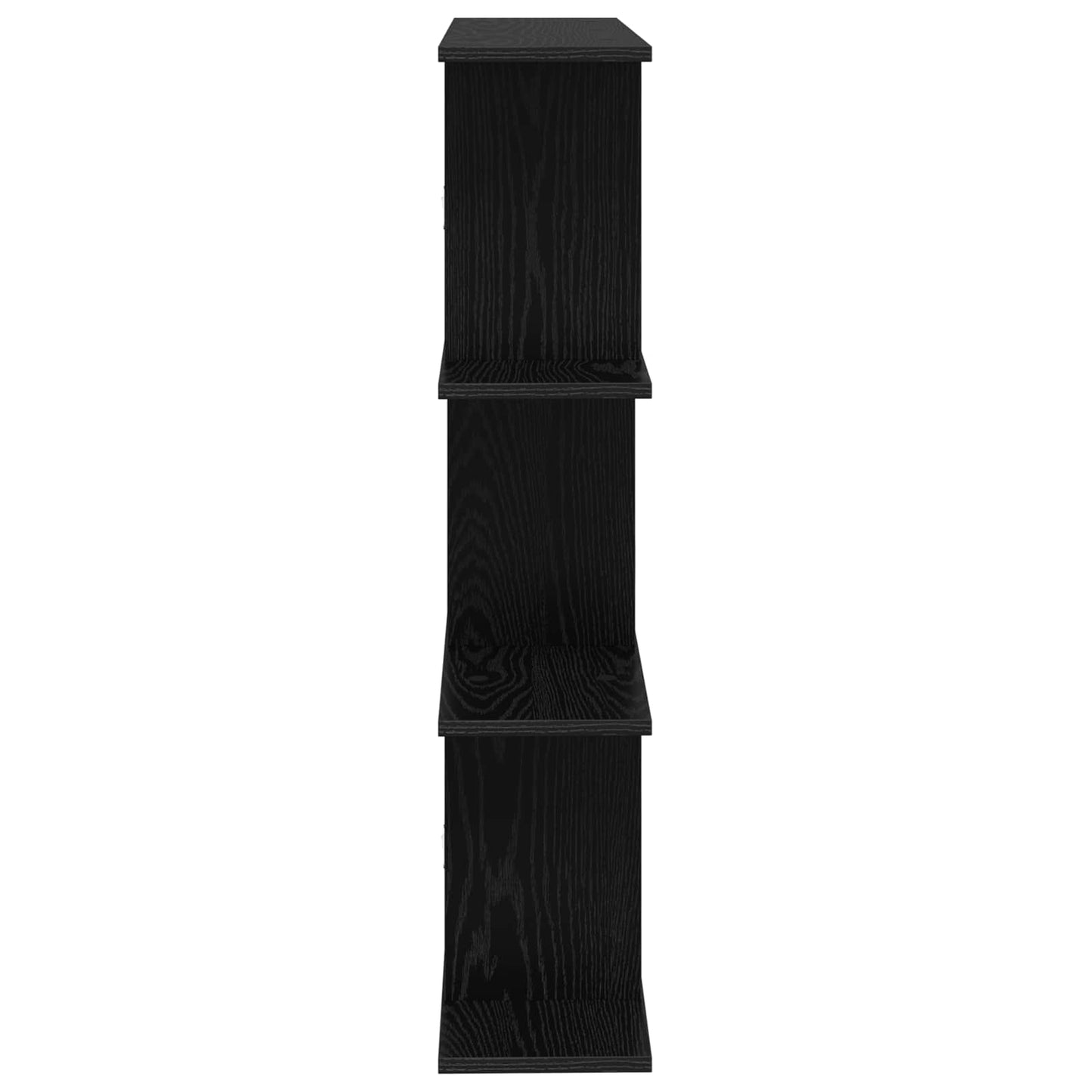Wandplank Zwart eiken 80 x 20 x 96 cm Bewerkt hout