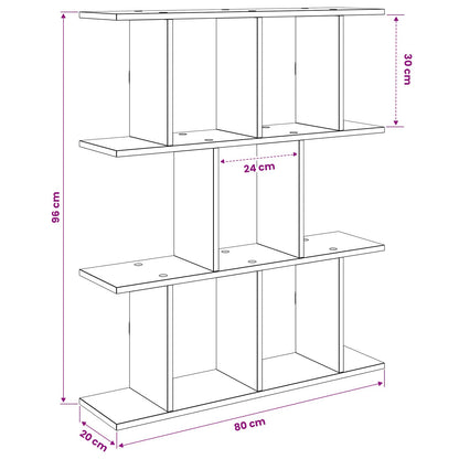Wandplank Gerookt eiken 80 x 20 x 96 cm Bewerkt hout