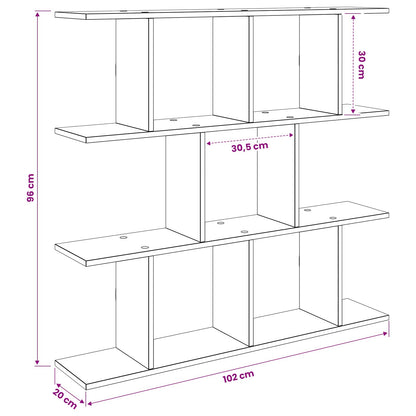 Wandplank Zwart eiken 102 x 20 x 96 cm Bewerkt hout