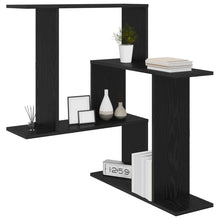 Wandplank Zwart eiken 67 x 67 x 87 cm Bewerkt hout