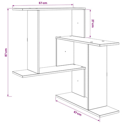 Wandplank Zwart eiken 67 x 67 x 87 cm Bewerkt hout