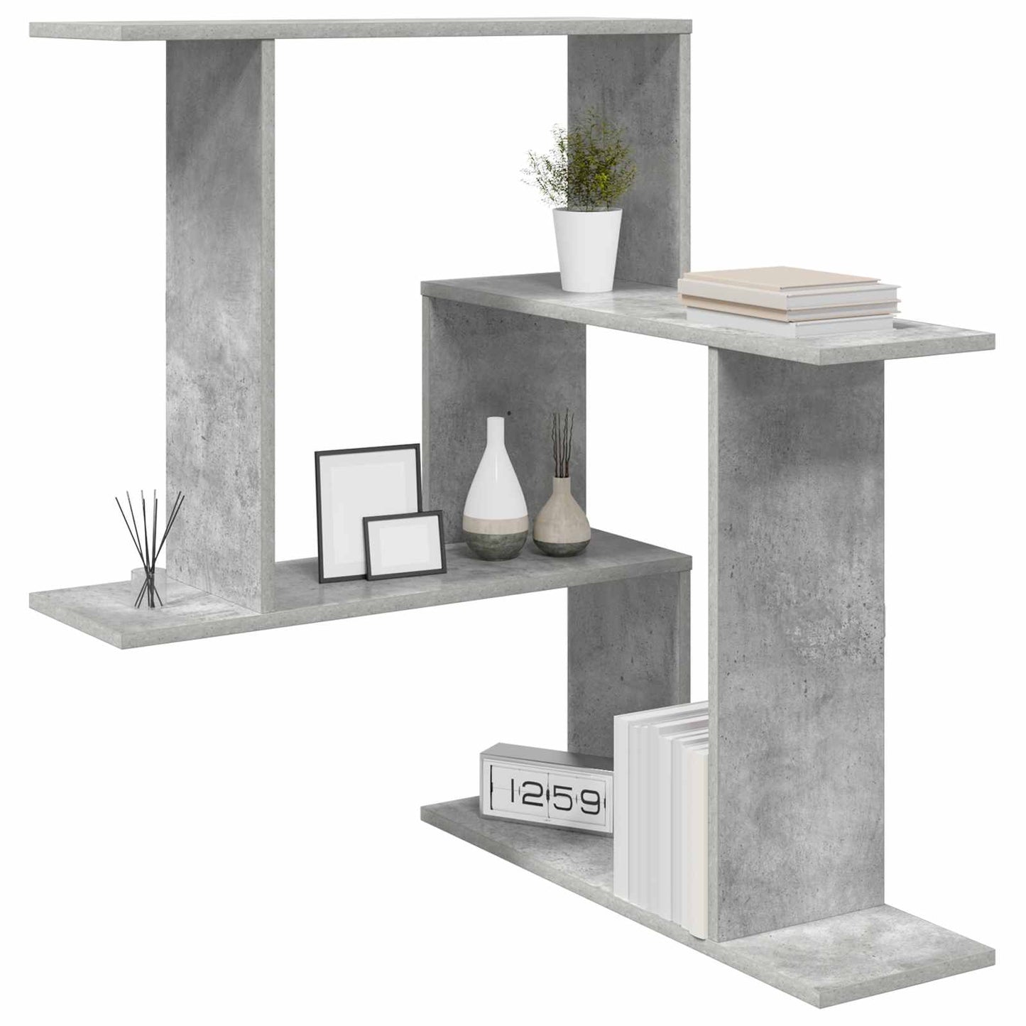 Wandplank Betongrijs 67 x 67 x 87 cm Bewerkt hout