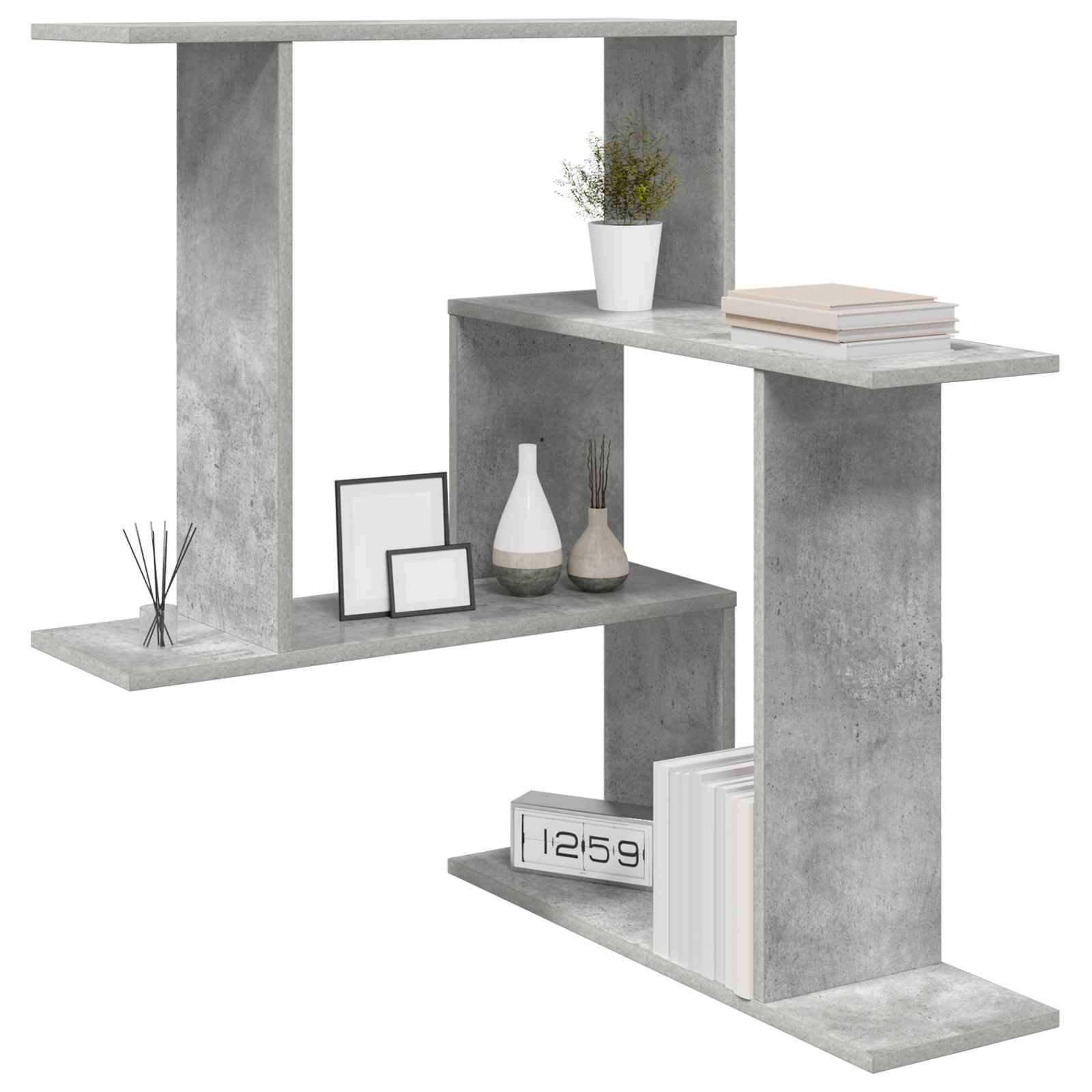 Wandplank Betongrijs 67 x 67 x 87 cm Bewerkt hout