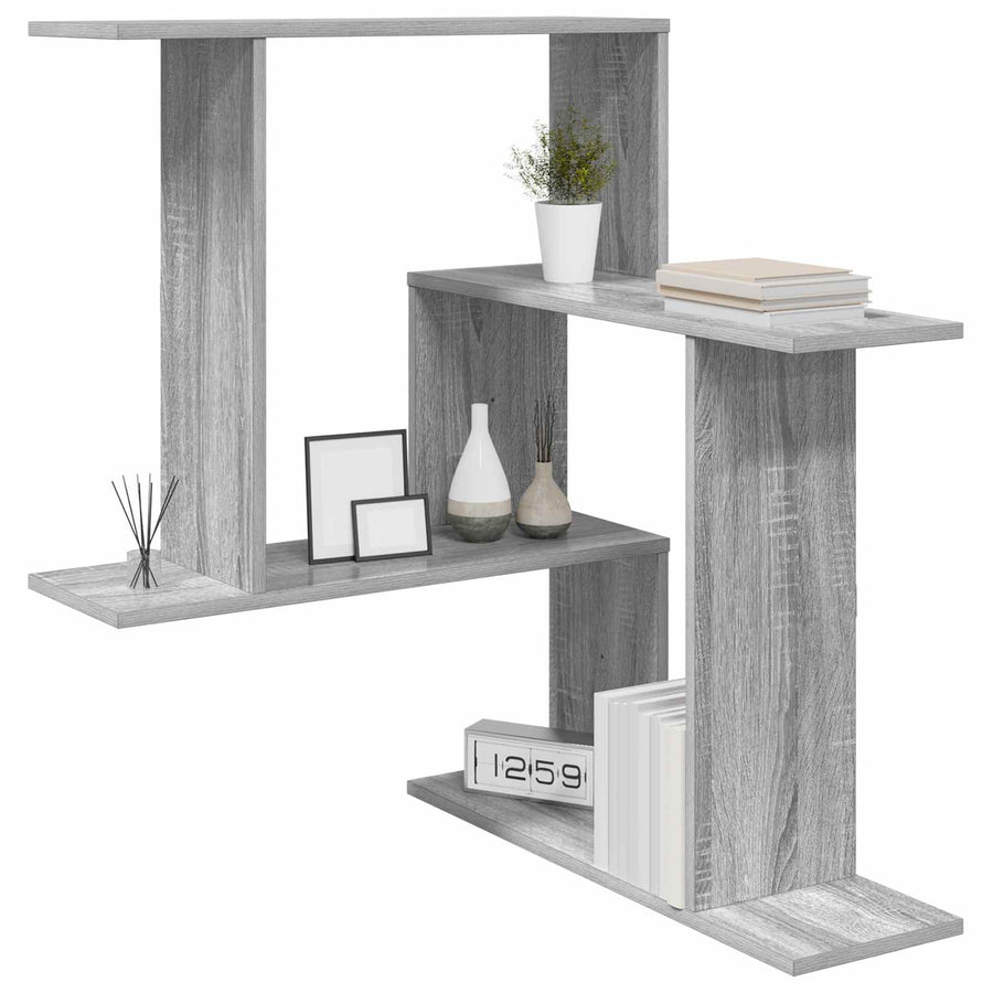Wandplank Grijs Sonoma 67 x 67 x 87 cm Bewerkt hout