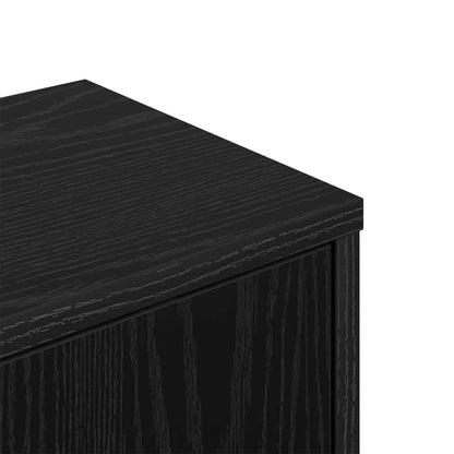 Wandhoekplank Zwart eiken 48 x 48 x 120 cm Bewerkt hout