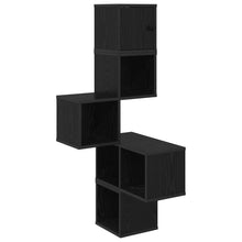 Wandhoekplank Zwart eiken 48 x 48 x 120 cm Bewerkt hout