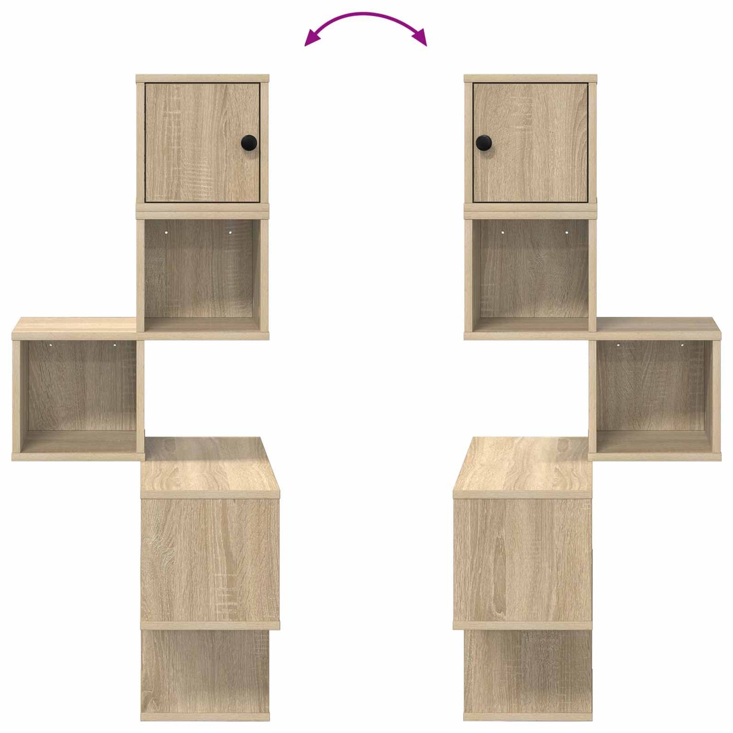Wandhoekplank Sonoma Eiken 48 x 48 x 120 cm Bewerkt hout