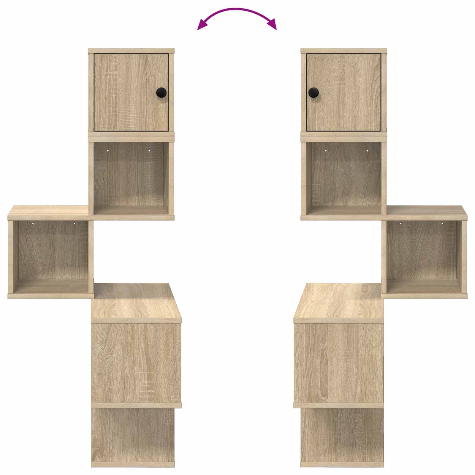 Wandhoekplank Sonoma Eiken 48 x 48 x 120 cm Bewerkt hout