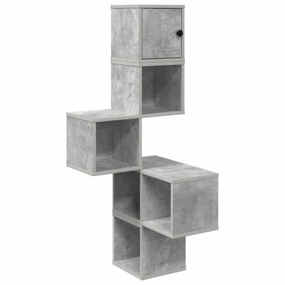 Wandhoekplank Betongrijs 48 x 48 x 120 cm Bewerkt hout