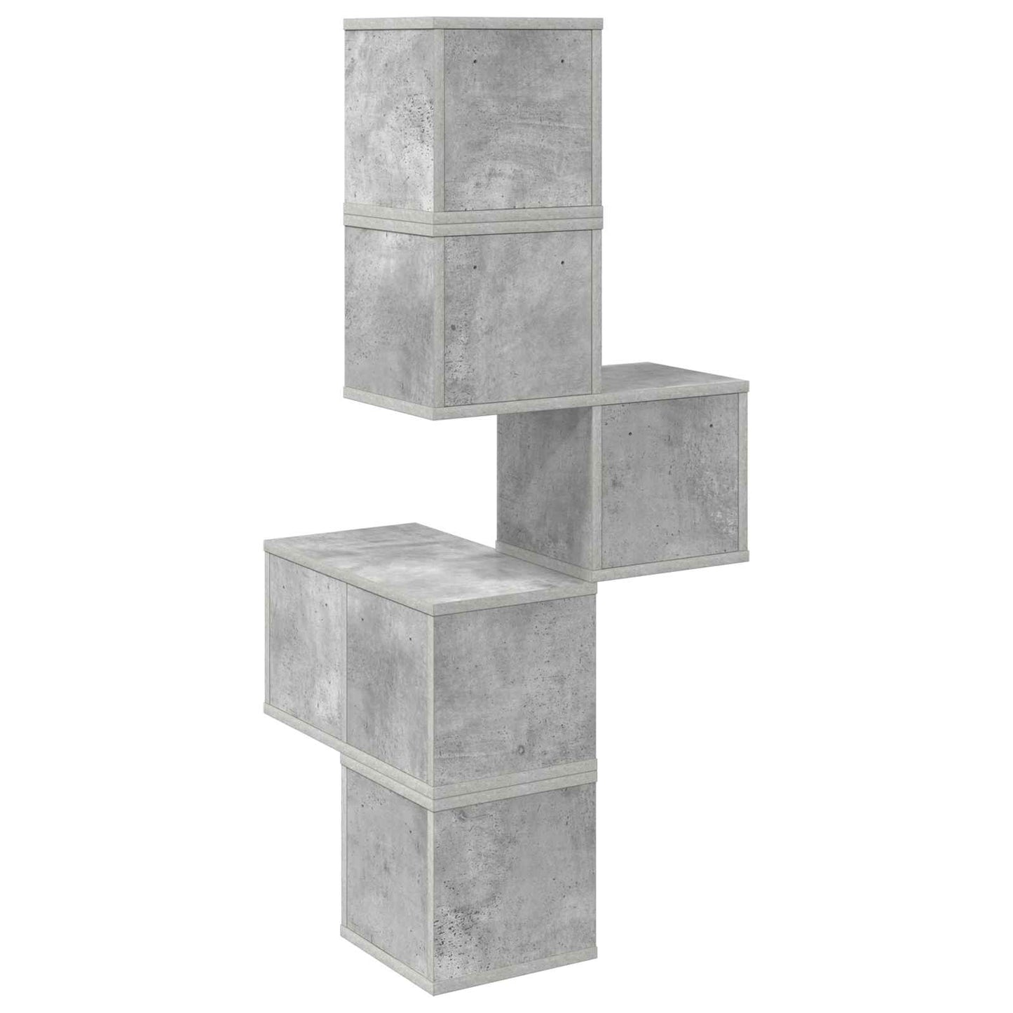 Wandhoekplank Betongrijs 48 x 48 x 120 cm Bewerkt hout