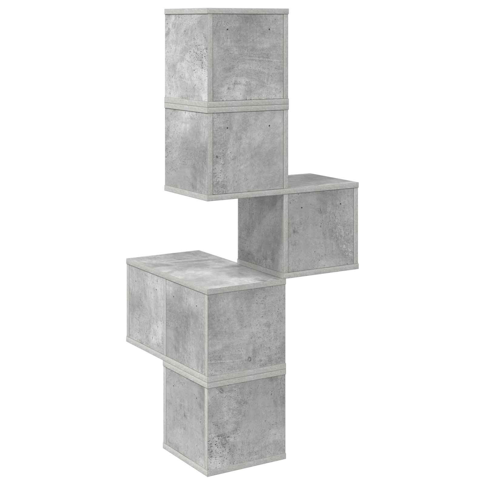 Wandhoekplank Betongrijs 48 x 48 x 120 cm Bewerkt hout