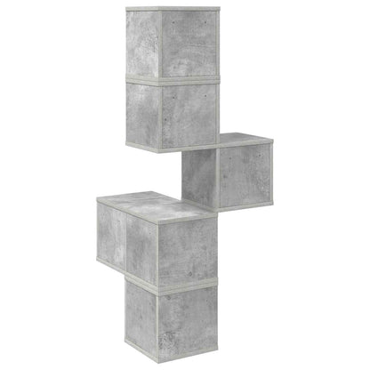 Wandhoekplank Betongrijs 48 x 48 x 120 cm Bewerkt hout