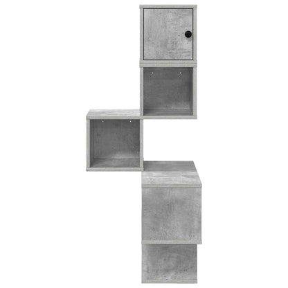 Wandhoekplank Betongrijs 48 x 48 x 120 cm Bewerkt hout