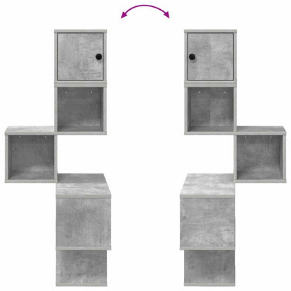 Wandhoekplank Betongrijs 48 x 48 x 120 cm Bewerkt hout