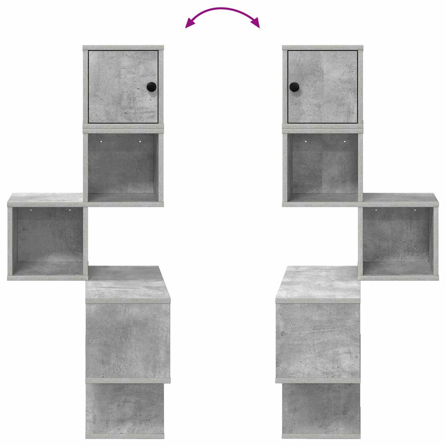Wandhoekplank Betongrijs 48 x 48 x 120 cm Bewerkt hout