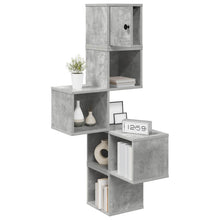 Wandhoekplank Betongrijs 48 x 48 x 120 cm Bewerkt hout